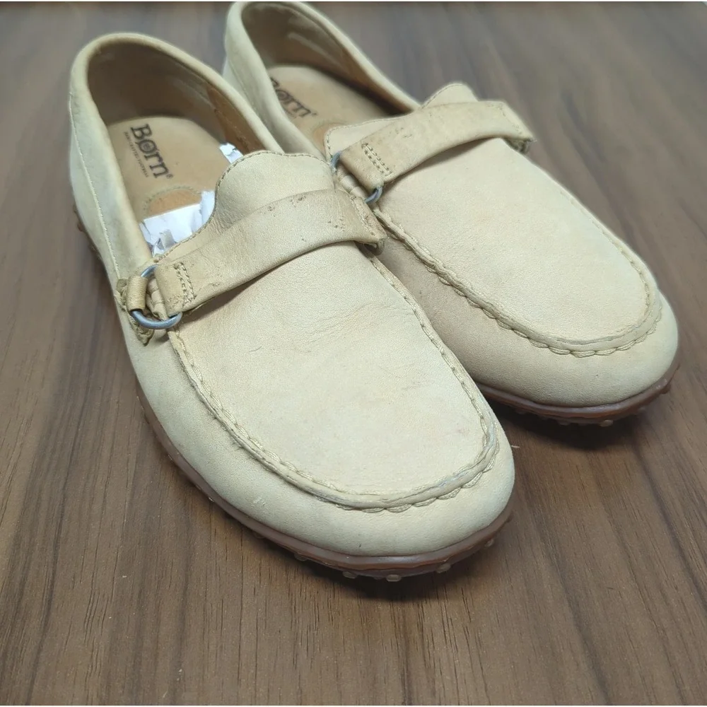 Born Brown Leather Driving Shoes Slip On Penny Loafers Men's US Size 8.5